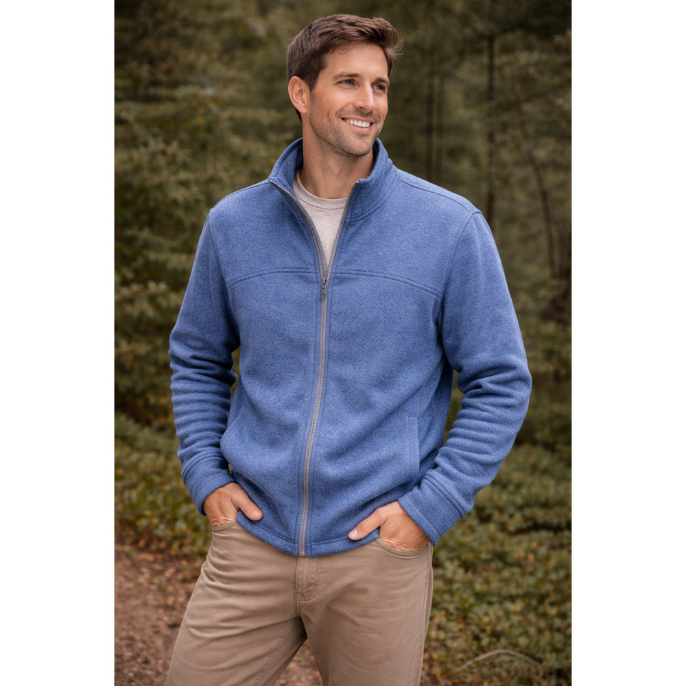 L.L. Bean Mens Full Zip Blue Sweater Size S